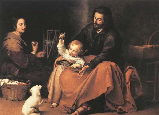 MURILLO, Bartolome Esteban The Holy Family with a Bird oil painting picture